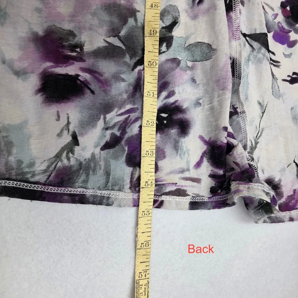 Simply Vera Vera Wang Purple Watercolor Floral High-Low V-Neck Dress Womens M - Picture 8 of 8